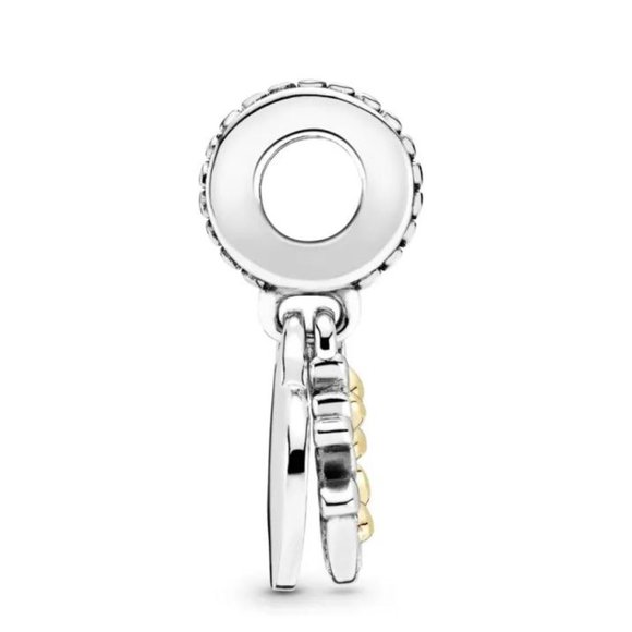 Pandora Family tree sterling silver and 14k dangle Charm - Picture 3 of 4